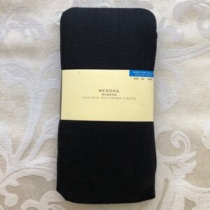 NWT Merona Women’s Chevron Patterned Black Tights Size Medium/Tall